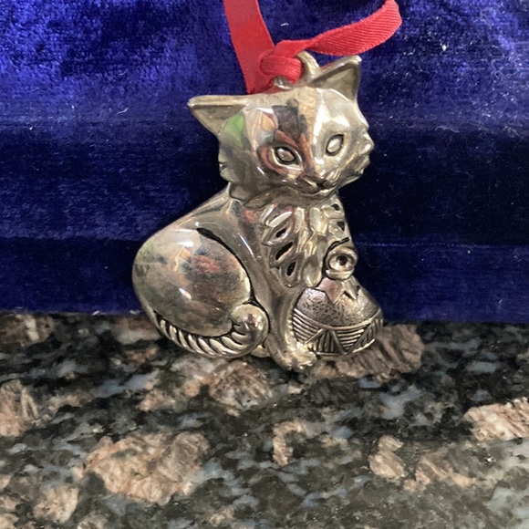 GORHAM SILVER CAT ORNAMENT - Picture 2 of 3